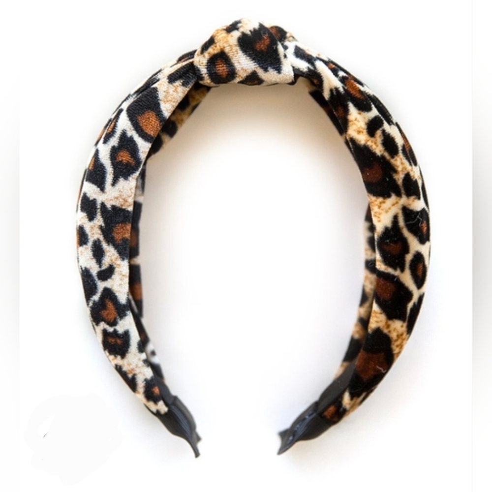Rare Beauty Velcet Leopard Print Knotted Headband BNIB